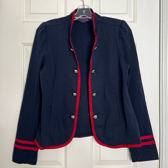 NWOT Tommy Hilfiger Contrast Piped Military Blazer - Picture 4 of 15